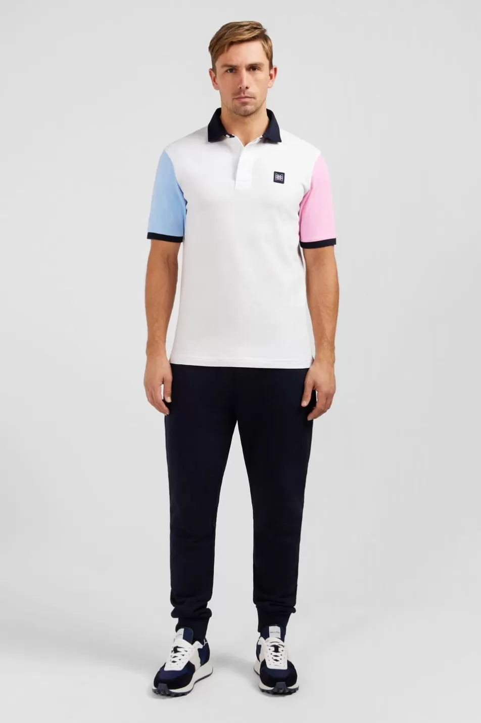 Rugby Shirts | Eden Park White Colour-Block Polo Shirt