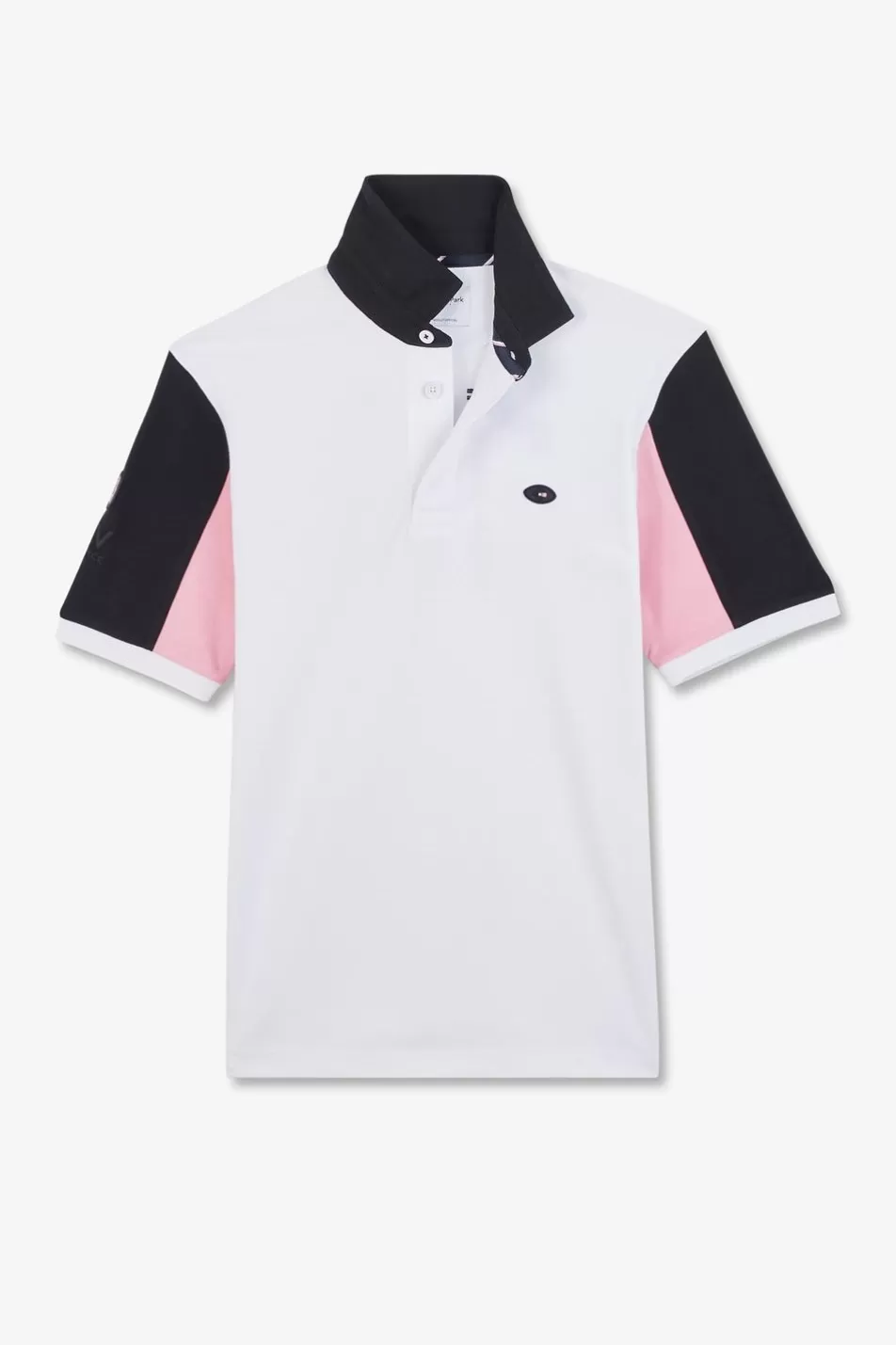 Rugby Shirts | Eden Park White Colour-Block Polo Shirt With No. 10 Embroidery On The Back