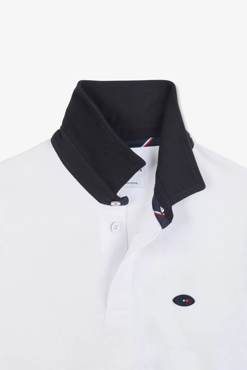 Rugby Shirts | Eden Park White Colour-Block Short-Sleeved Polo Shirt With Xv De France Embroidery