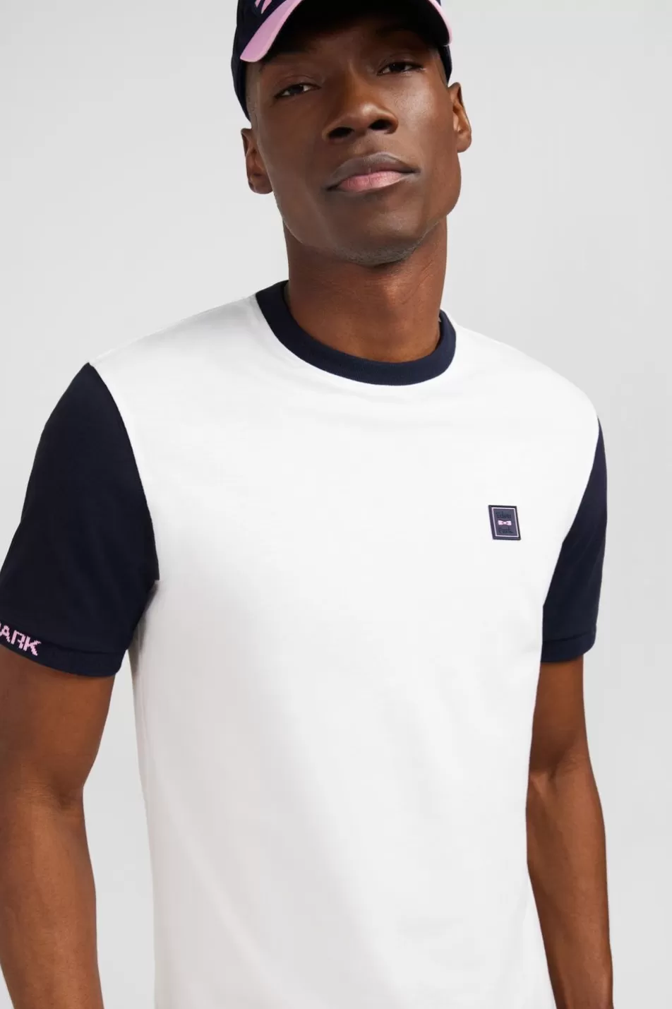 T-Shirts | Eden Park White Colour-Block T-Shirt