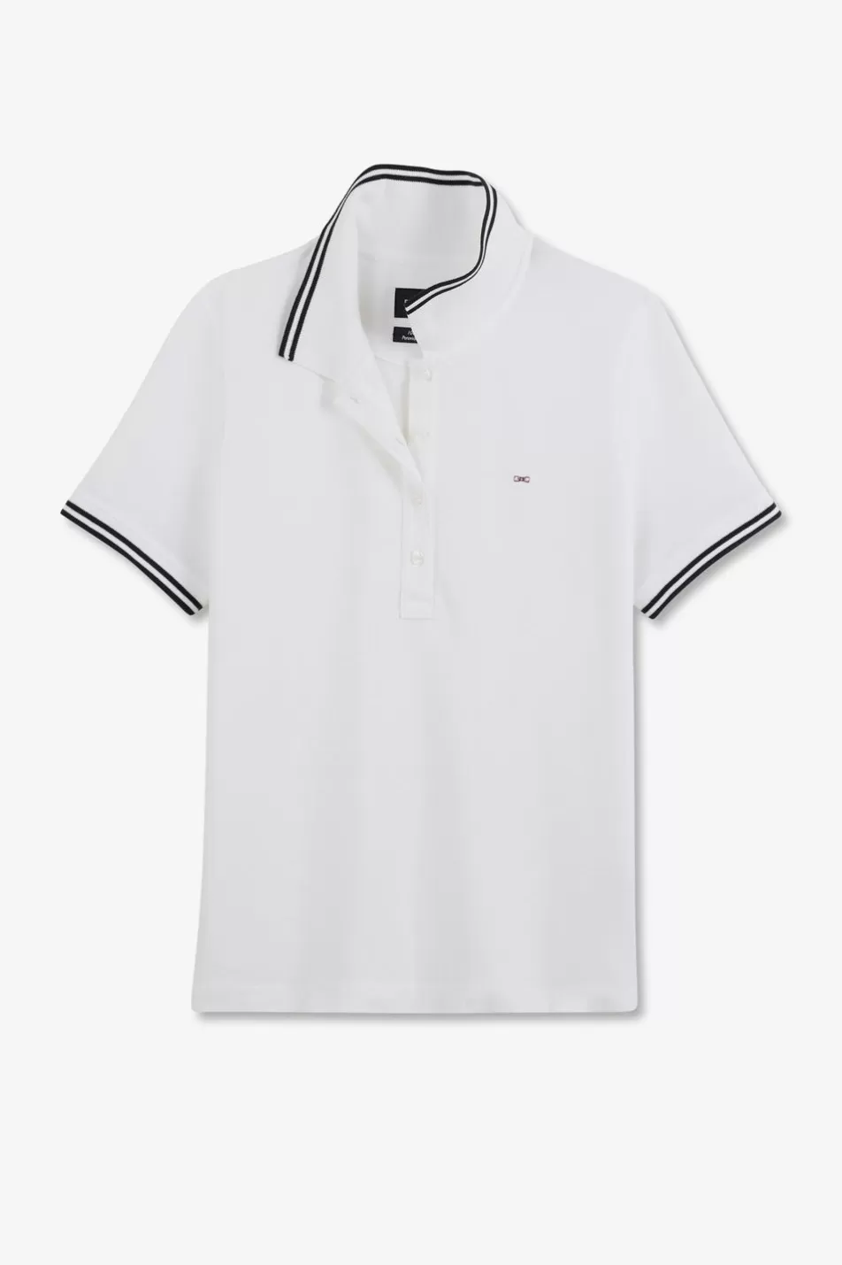 Polos | Eden Park White Cotton Pima Short-Sleeved Polo Shirt