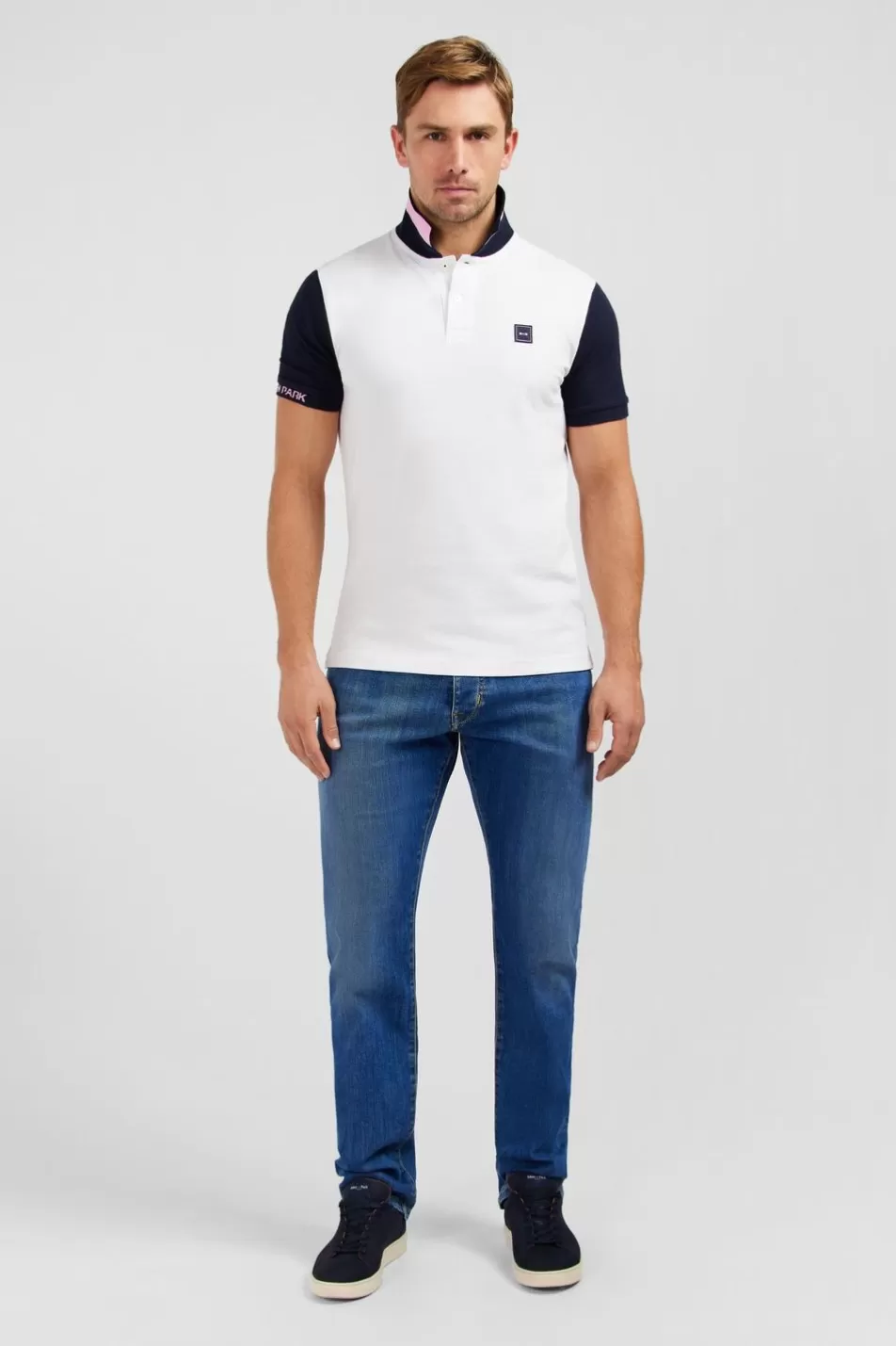 Polos | Eden Park White Cotton Short-Sleeved Polo Shirt