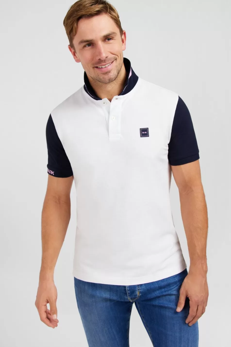 Polos | Eden Park White Cotton Short-Sleeved Polo Shirt