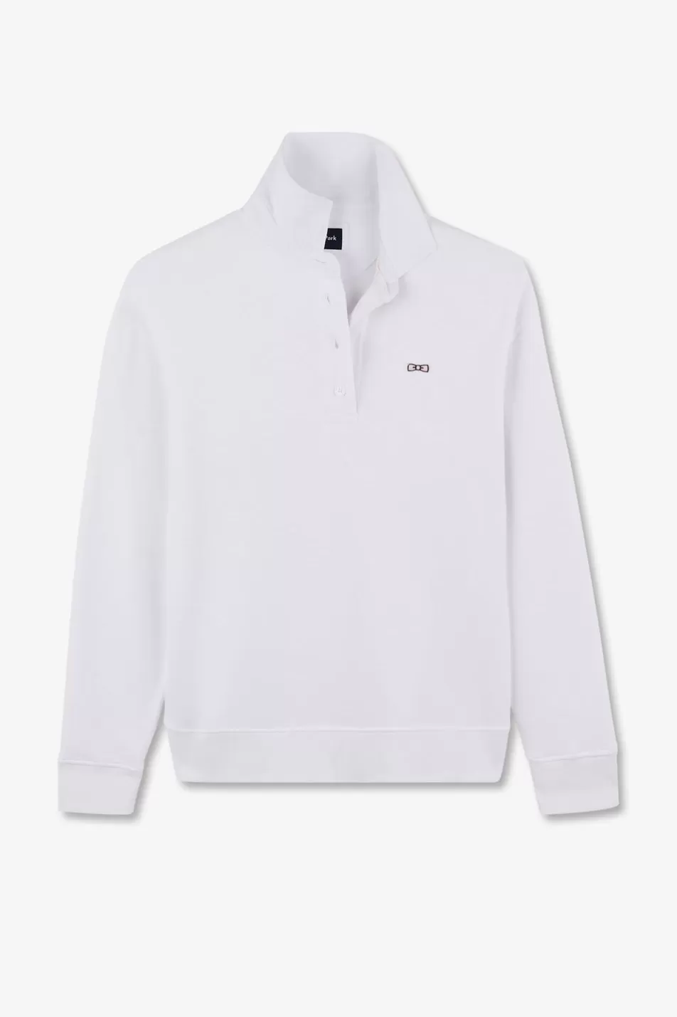 Sweatshirts | Eden Park White Cotton Sweatshirt With Polo Collar