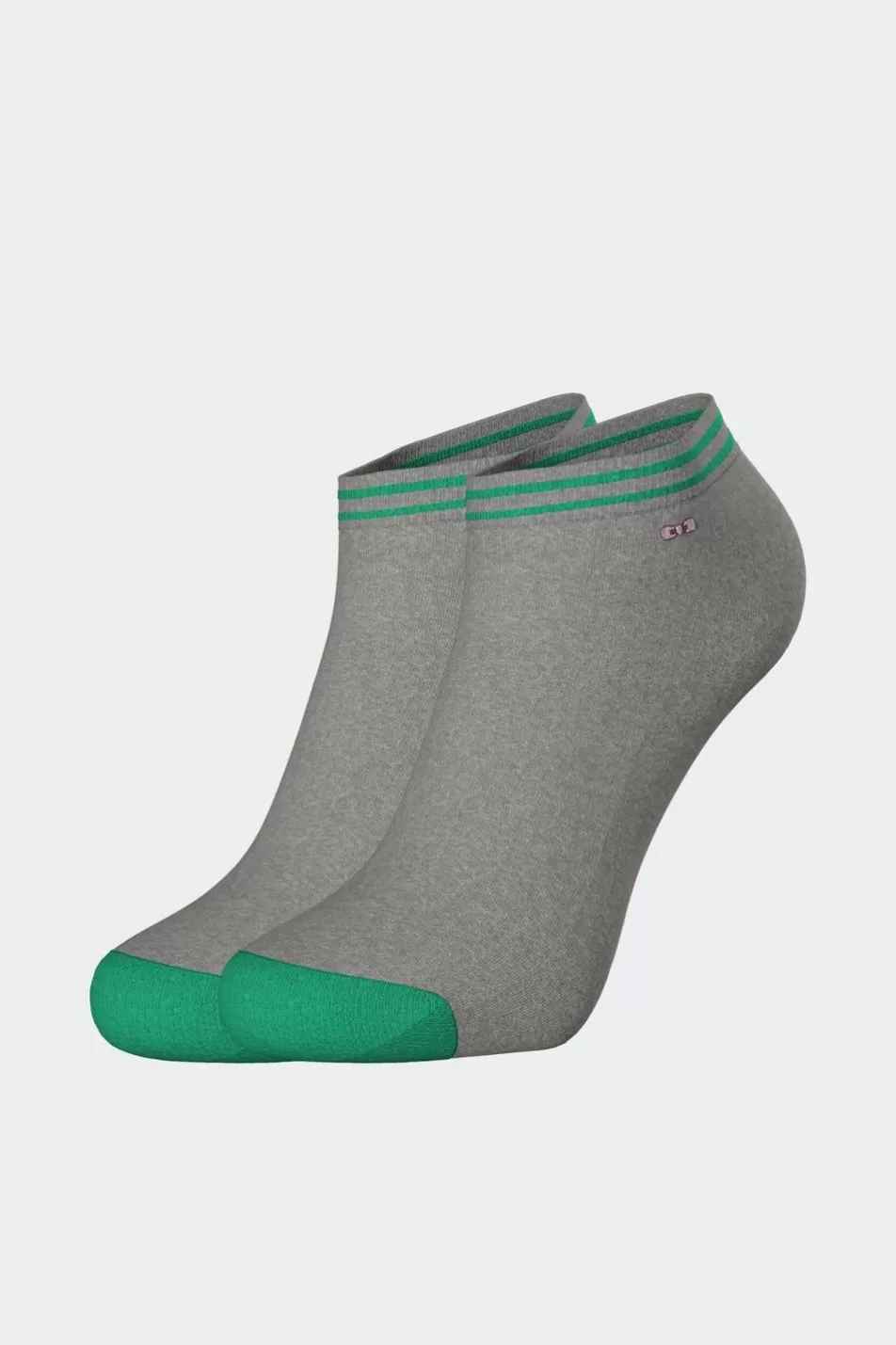 Socks | Eden Park White Low-Cut Socks In Stretch Cotton With Green Edges