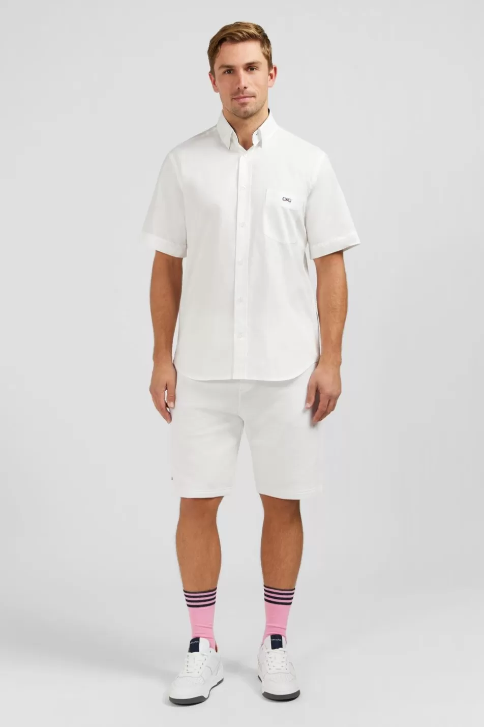 Short-Sleeved Shirts | Eden Park White Shirt With Bow Tie Detail