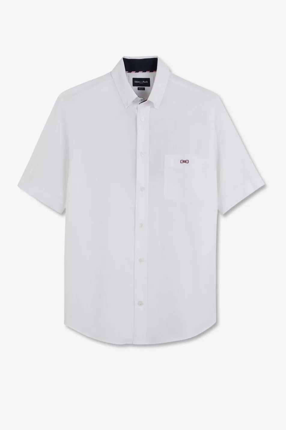 Short-Sleeved Shirts | Eden Park White Shirt With Bow Tie Detail