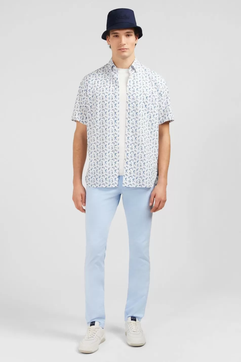 Short-Sleeved Shirts | Eden Park White Shirt With Exclusive Floral Print