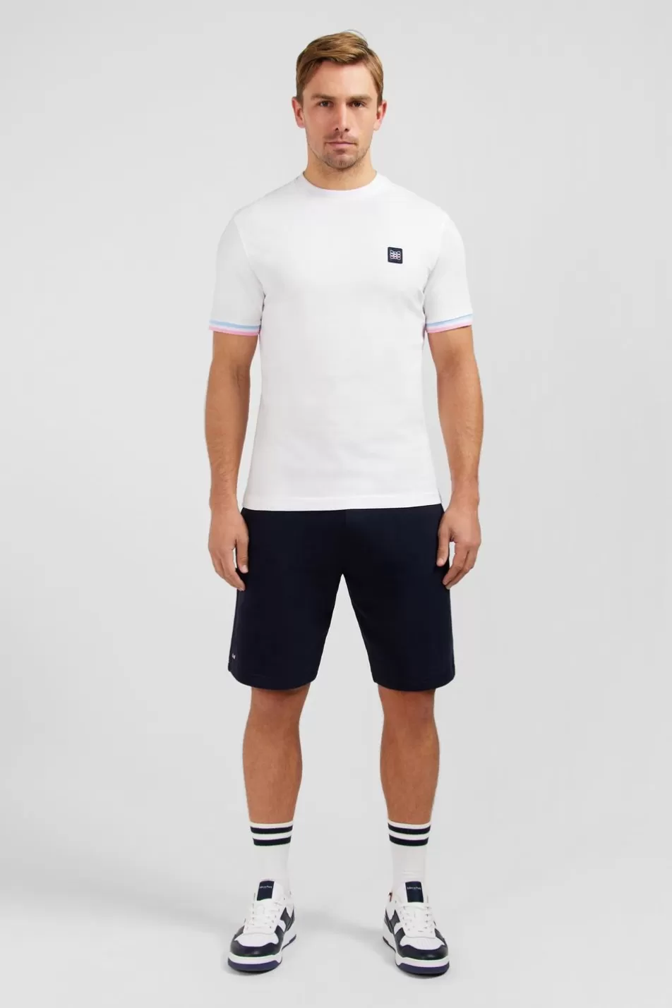 T-Shirts | Eden Park White Short-Sleeved T-Shirt With Embossed Logo