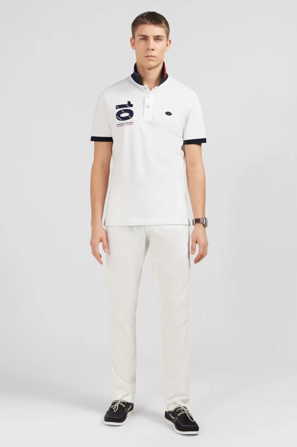 Polos | Eden Park White Short-Sleeved Xv De France Polo Shirt