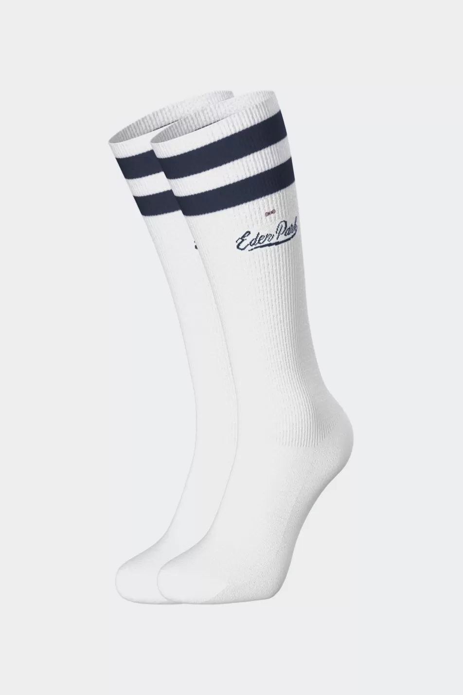 Socks | Eden Park White Stretch Cotton Socks With Varsity Signature