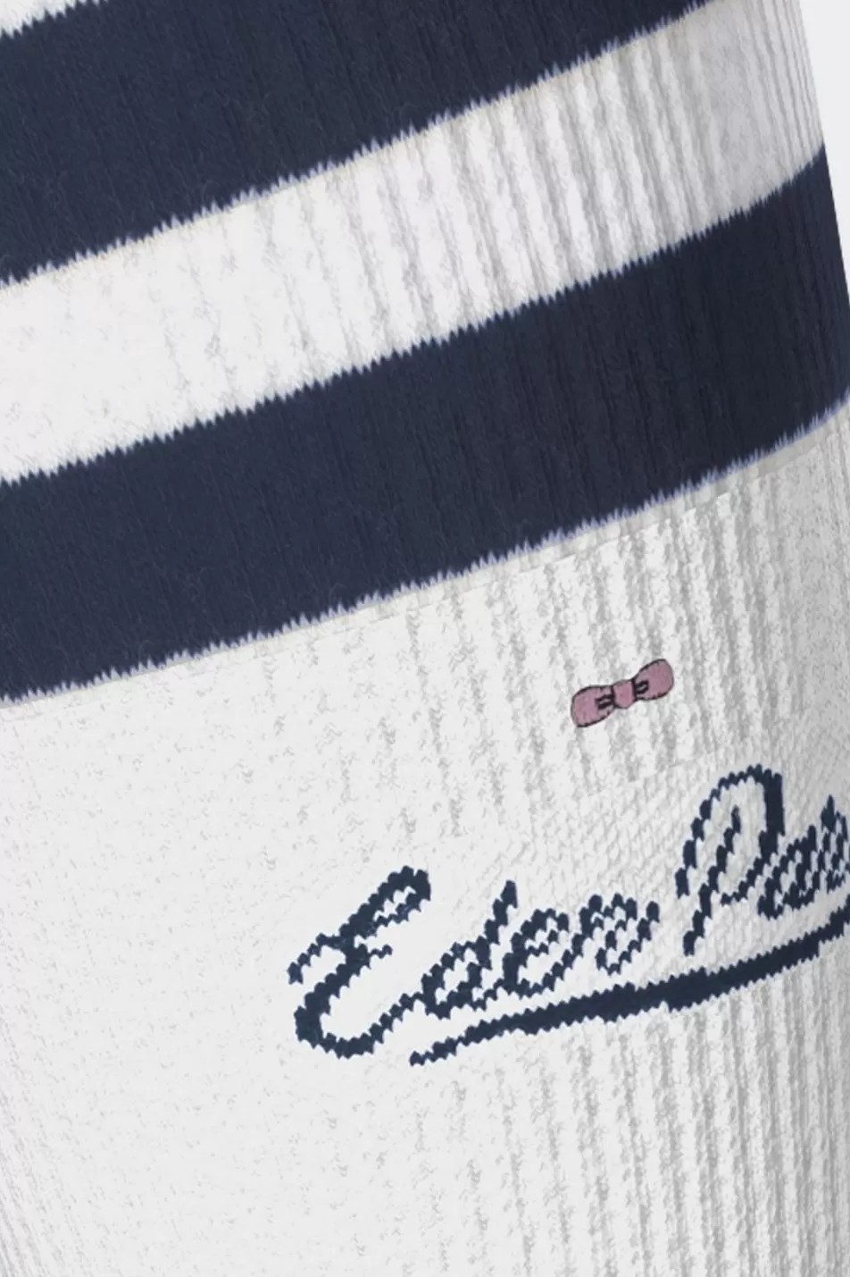 Socks | Eden Park White Stretch Cotton Socks With Varsity Signature