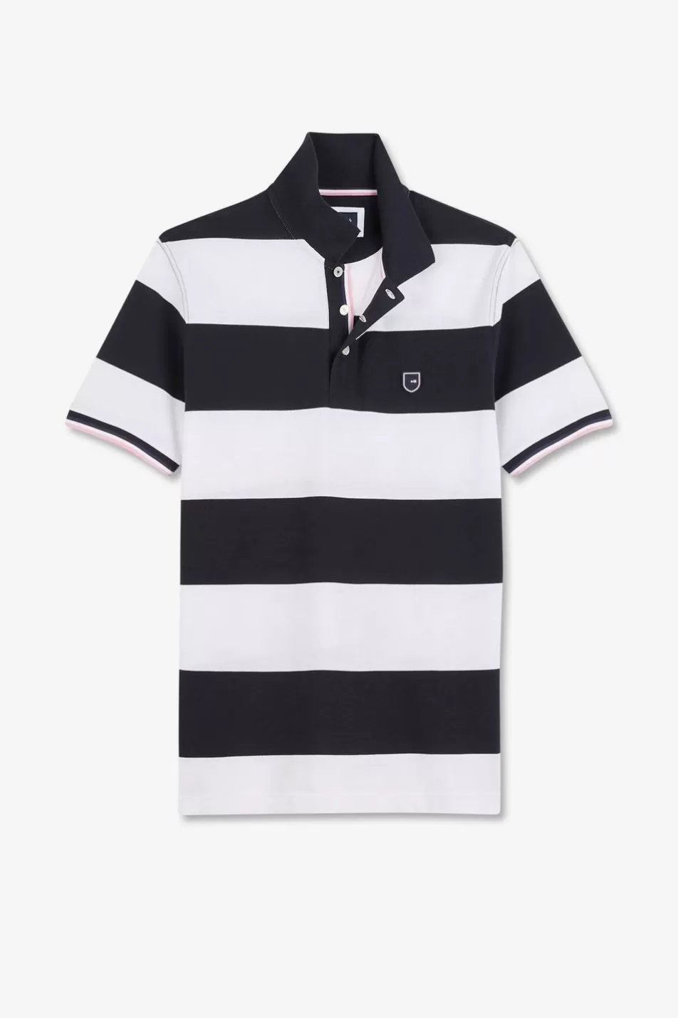 Polos | Eden Park White Striped Polo Shirt