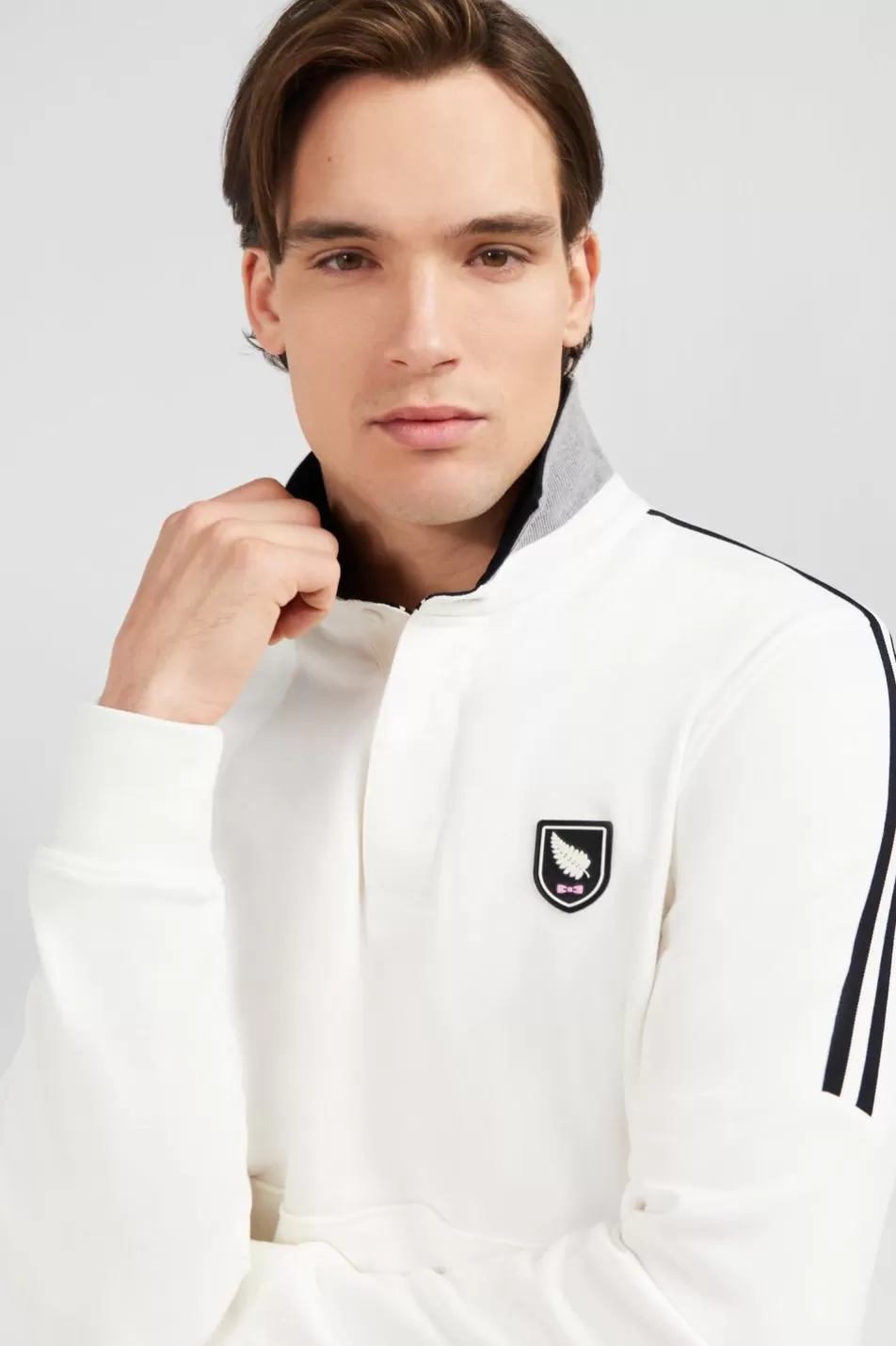 Rugby Shirts | Eden Park White Sweatshirt With New Zealand Details