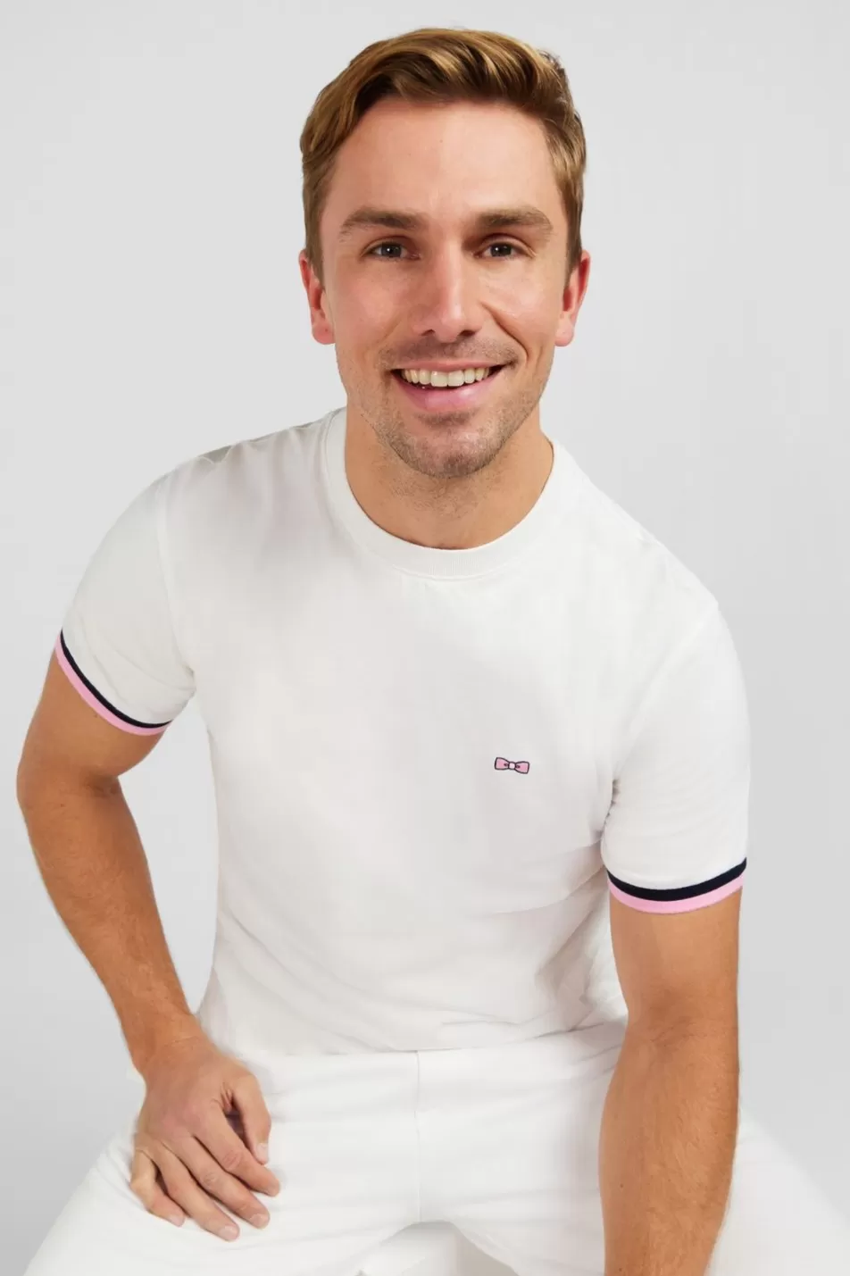 T-Shirts | Eden Park White T-Shirt With Embroidery