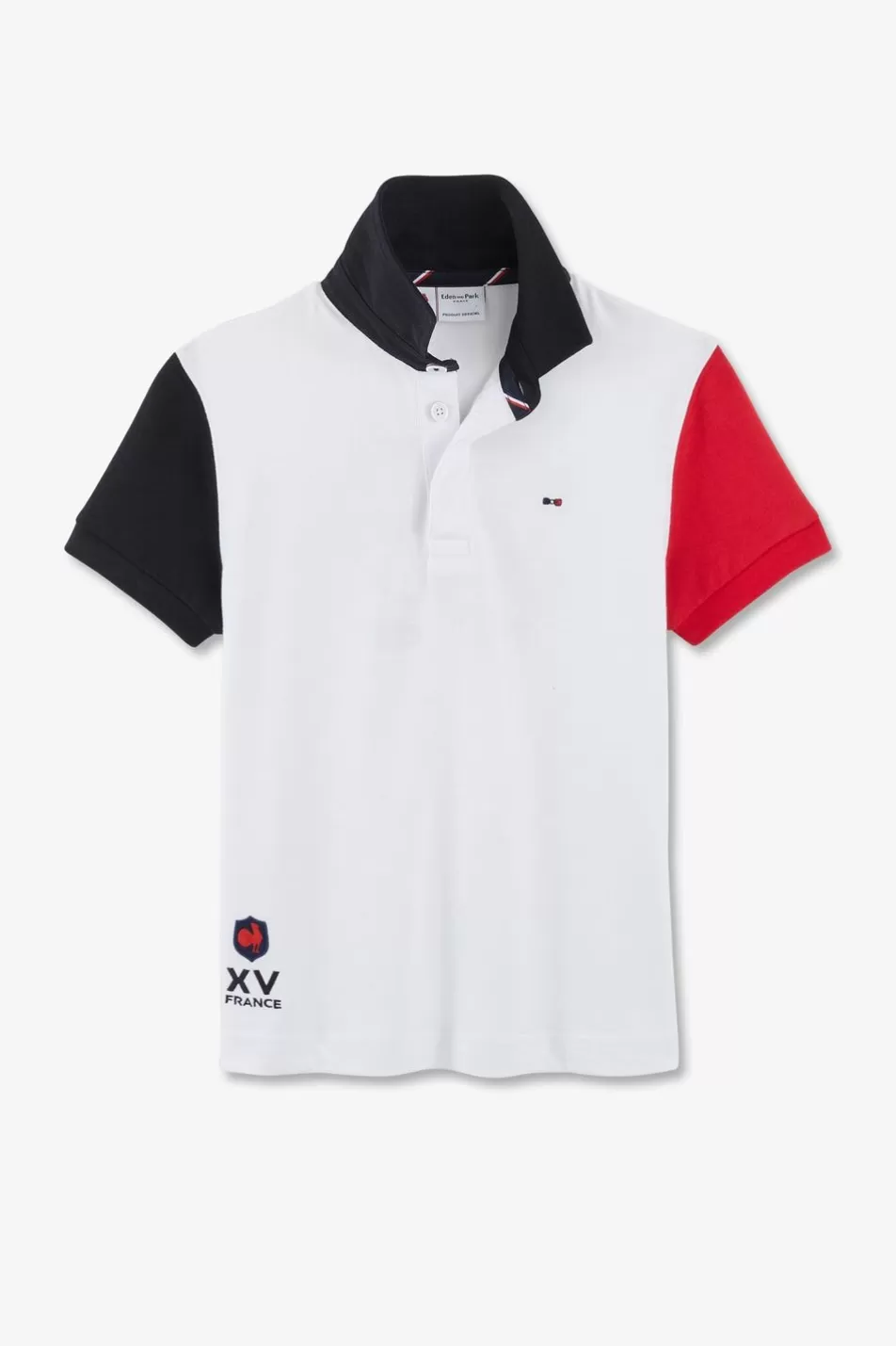 Children | Eden Park Xv De France Short Sleeves Rugby Shirt In Pima Cotton