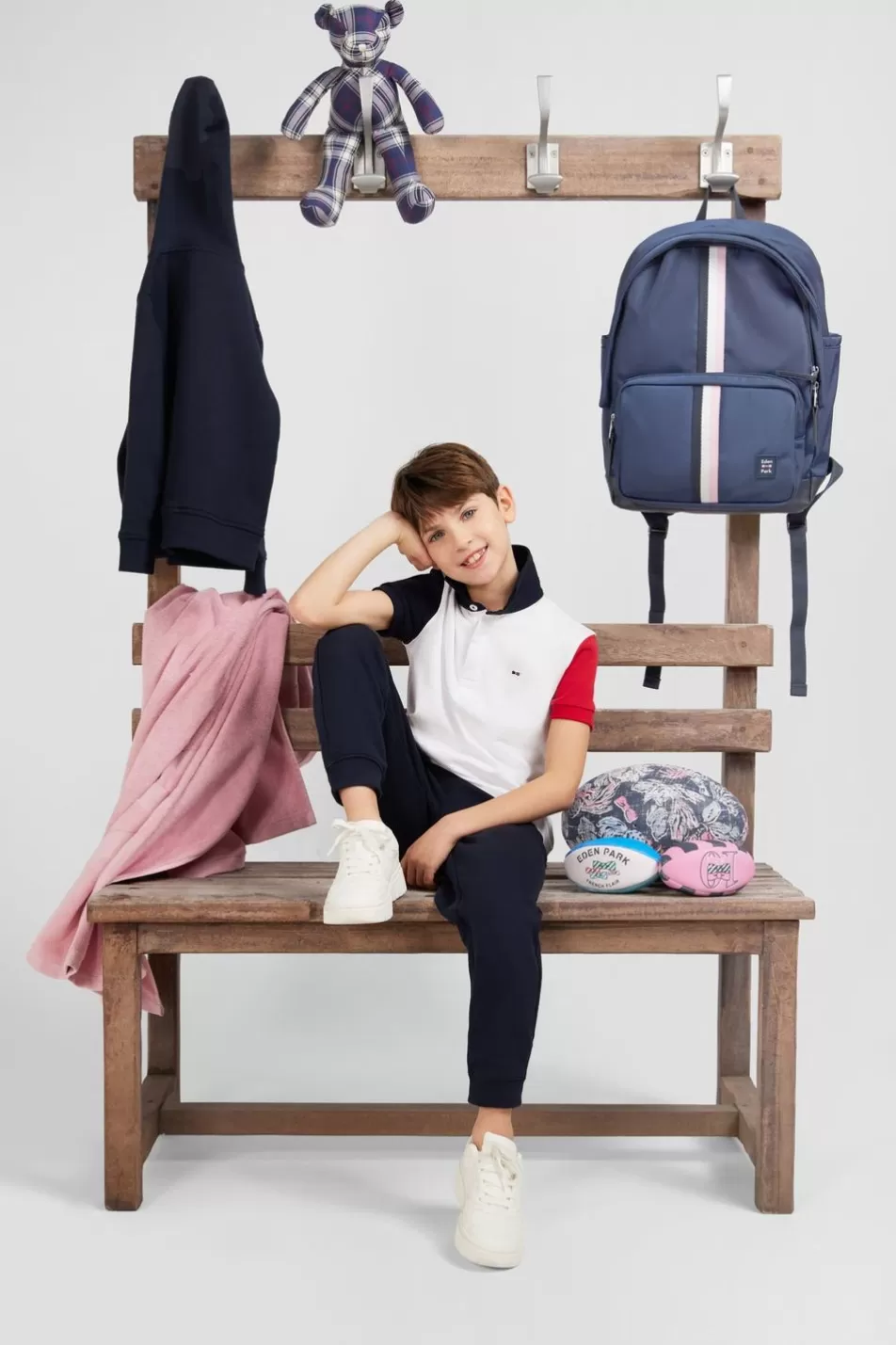 Children | Eden Park Xv De France Short Sleeves Rugby Shirt In Pima Cotton