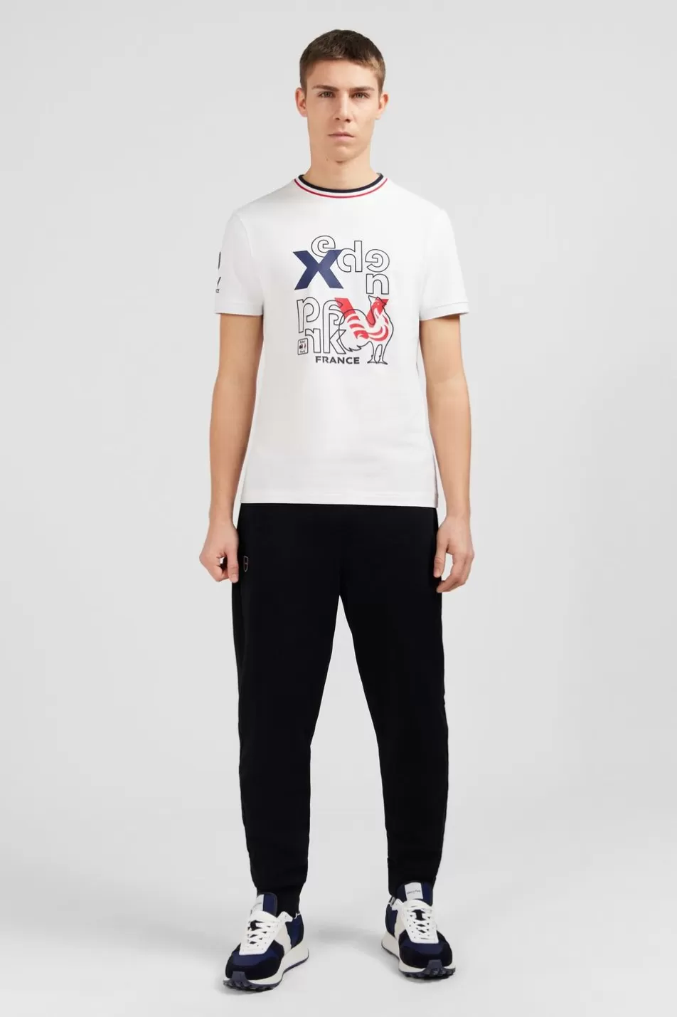 T-Shirts | Eden Park Xv De France White Printed Short-Sleeved T-Shirt