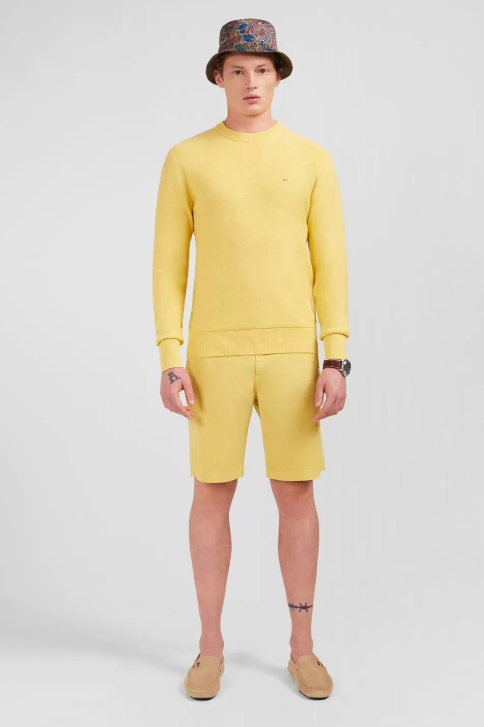 Sweaters | Eden Park Yellow Jumper In A Linen Blend